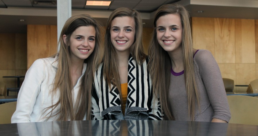 Juniors Isabell, Liese and
Lily Rashid sit in
the Westside courtyard
Friday, Oct. 31. The
Rashid triplets have
been modeling since
they were freshmen.
Photo by Jakob Phillips