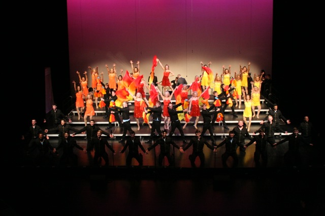 The Amazing Technicolor Show Choir (ATSC) performs in the Viterbo 101 Show Choir Invitational, Saturday, Jan 10. ATSC won grand champion, best vocals and best choreography with their performance. Photo curtesy of Sue Frerichs