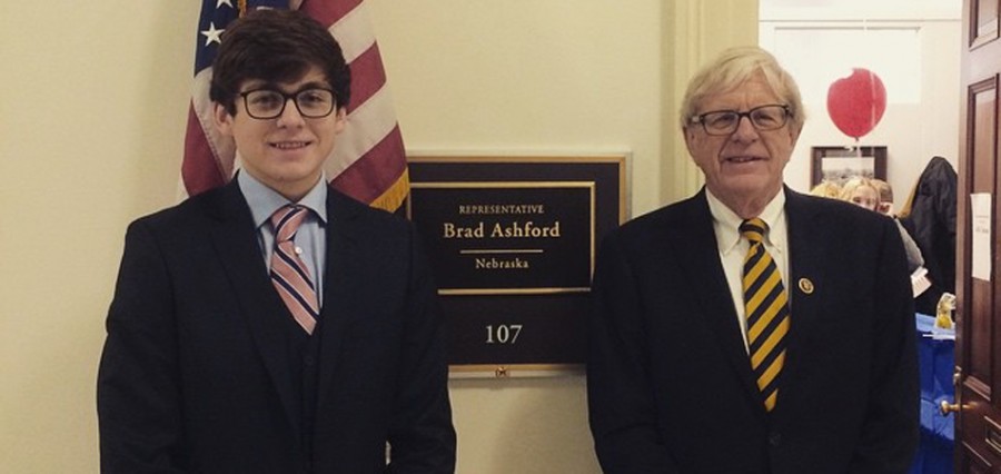 Congressman+Brad+Ashford+poses+with+senior+Tom+Ashford+in+front+of+the+U.S.+House+Representatives+new+office+in+Washington%2C+D.C.+Wednesday%2C+Jan.+7.+Brad%2C+a+Westside+graduate%2C+was+later+sworn+into+office.+Photo+courtesy+of+Tom+Ashford++