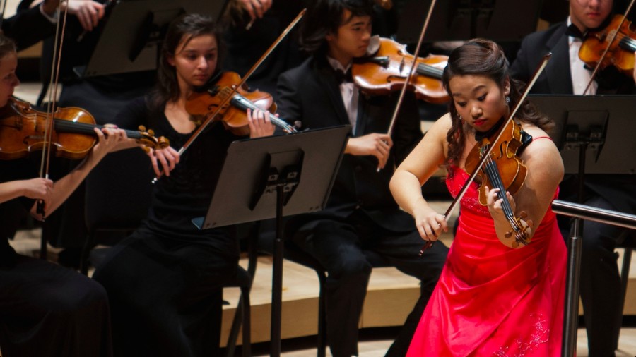 Senior Jennifer Ahn performs at the Holland Center for Performing Arts October 19, 2014. Ahn will be competing at the Music Teacher’s National Association competition March 22. Photo by Sarah Lemke
