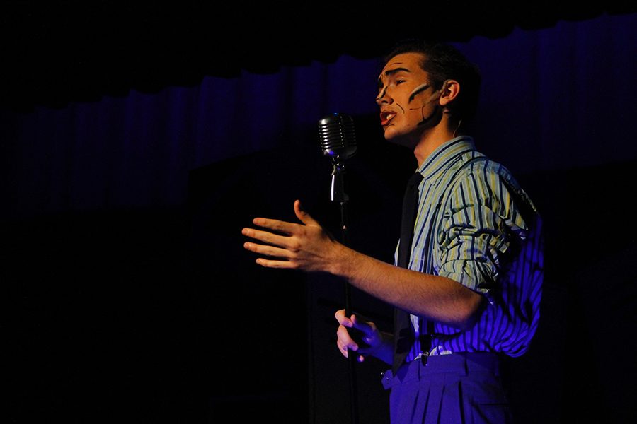 Senior performs in his first theatre production, "Zombie Prom"