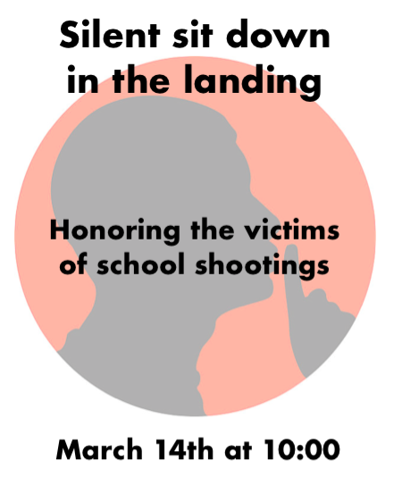 Sit down in the landing on Wed. March 14 to recognize victims in Florida