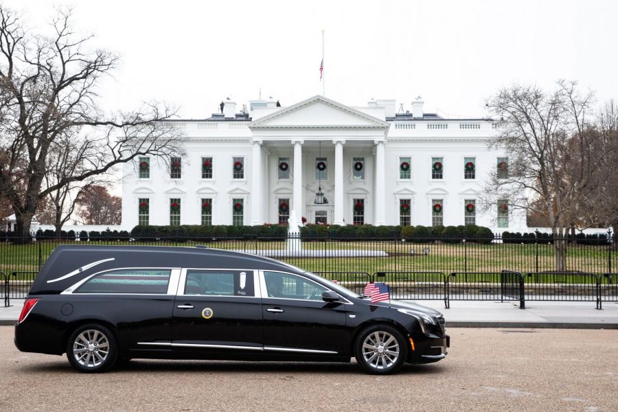 A+White+House+funeral+coach+drives+past+the+White+House+in+Washington+D.C.