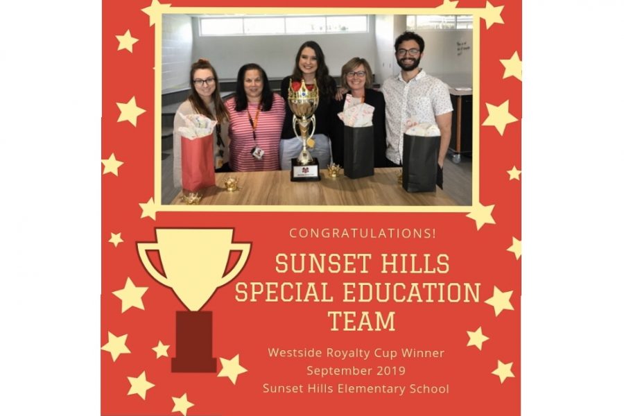 The Sunset Hills Special Education Team were the winners of the Westside Royalty Cup during the month of September.