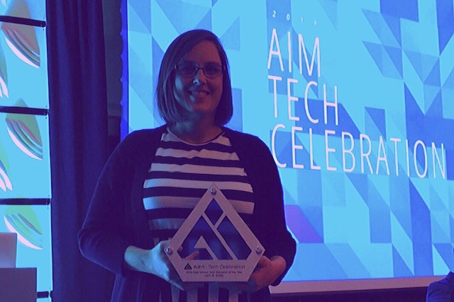 Westsides EY Coordinator Lynn Spady was awarded at the AIM Tech celebration.