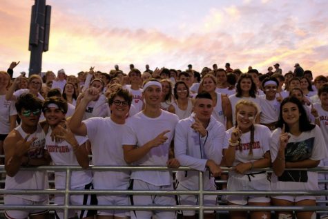 Red Shield cheers on the football team at Gretna during the 2019 football season.