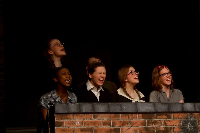 The cast of Front performed at the NSAA One-Act Competition on Tuesday, Dec. 3.