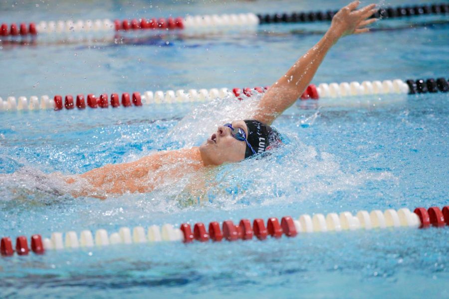 Senior Thomas Lundin placed first in the 50 meter freestyle last week.