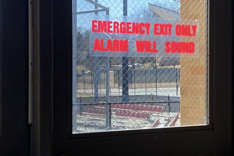 Alarms were recently placed on the baseball doors located on the southwest side of the high school. 