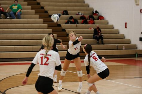 Junior Madilyn Siebler deflecting.