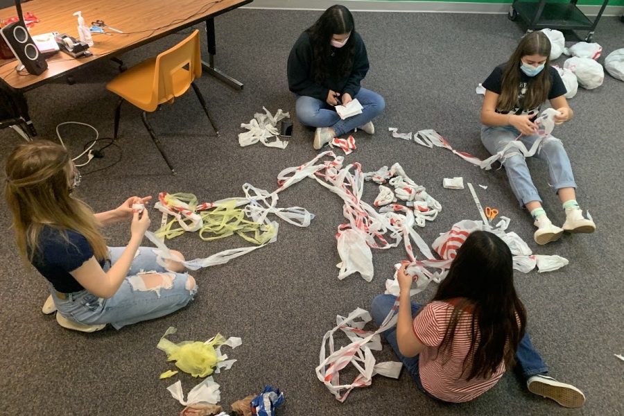 The Westside Service Learning Council have prioritized the production of plastic yarn mats and fleece blankets for the homeless community in Omaha. 