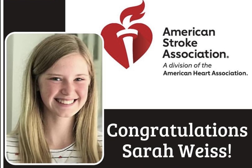 Westside freshman Sarah Weiss was awarded the Pediatric Hero Award by the American Stroke Association.