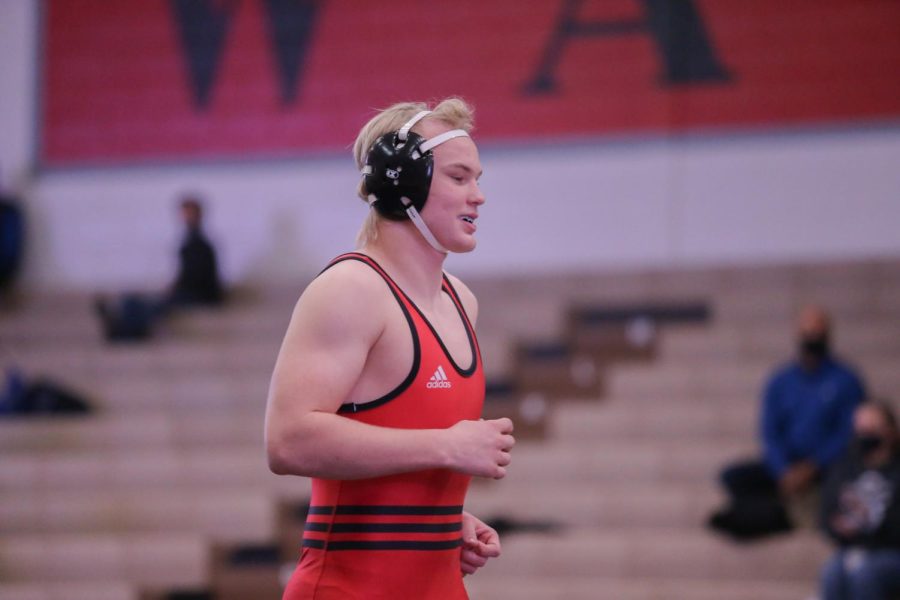 Cole Haberman celebrated his 100th career win in January 2021 in his junior year. - Photo by Jordan Tipton