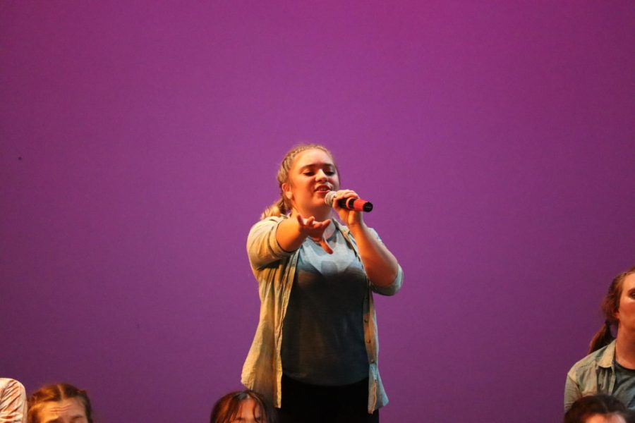 Junior Madison Andrysik performs her solo.