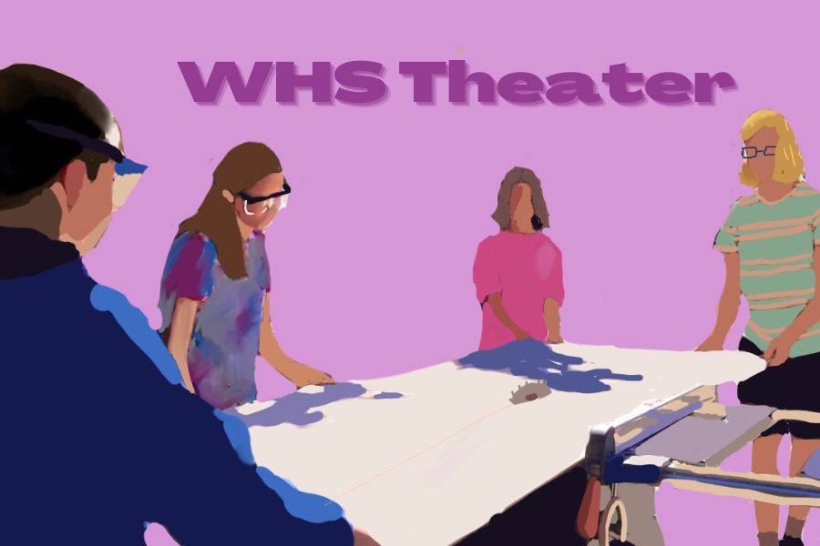 Students in Warrior Theatre get the opportunity to build sets for school performances.
