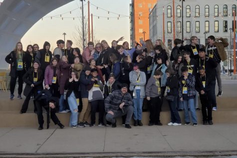 International Thespian Society Troupe 1602 poses at the Nebraska State Thespian Festival.
