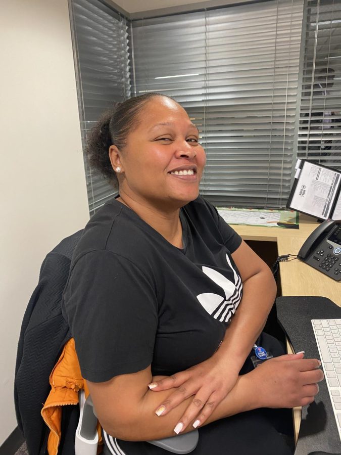 “[My favorite part about covid was] taking the days off of work. I got a lot of cleaning done. [I spent a lot of time] sitting in the basement by myself,” Administrative Assistant-Attendance Monique Wells.