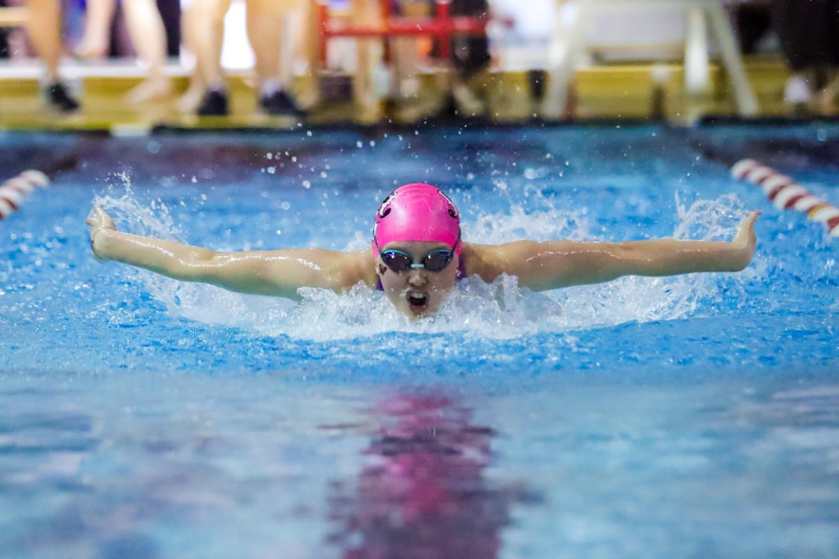 Senior+CeCe+Gerard+is+ranked+second+in+the+state+in+the+100-yard+butterfly.