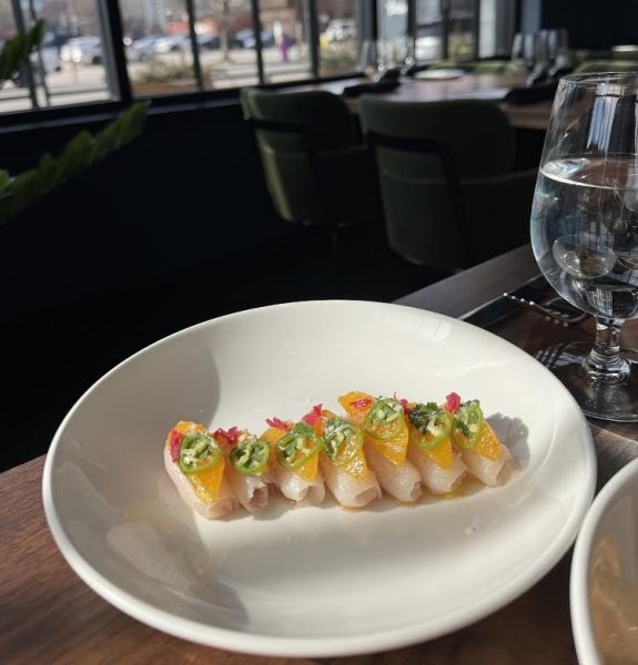 Yellowtail Sashimi dish at new downtown restaurant Memoir was the highlight of my meal.