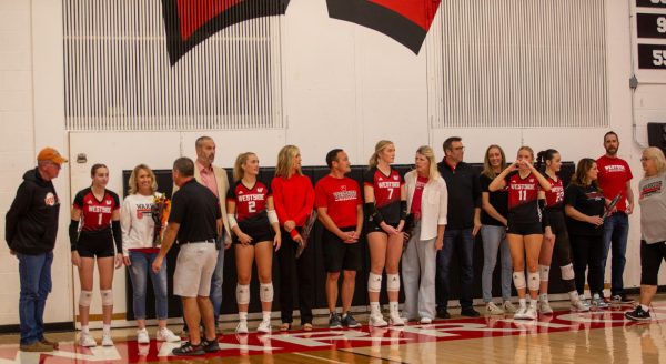 Volleyball team honors seniors